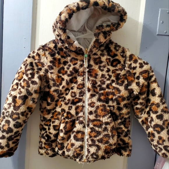 GIRLS SIZE 4/5 REVERSIBLE FUR WINTER COAT - Picture 1 of 2